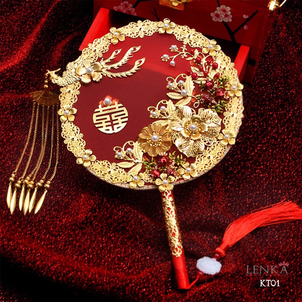 (STOK TERBATAS) KIPAS TANGAN BULAT AKSESORIS BRIDAL WEDDING HANDFAN CHINA KT01