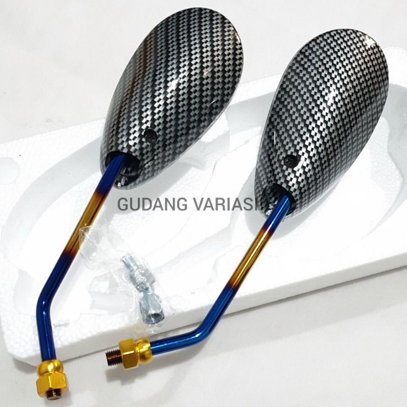 Spion carbon karbon Tangkai twotone model satria Fu-2