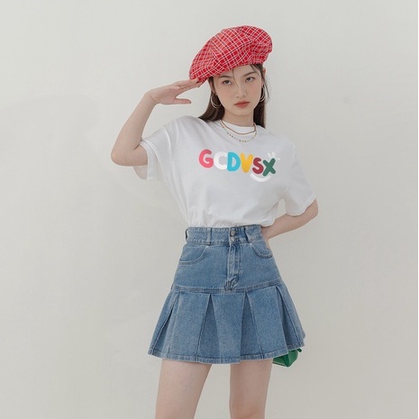 lengan pendek t shirt wanita import korean style printed kaos oversize