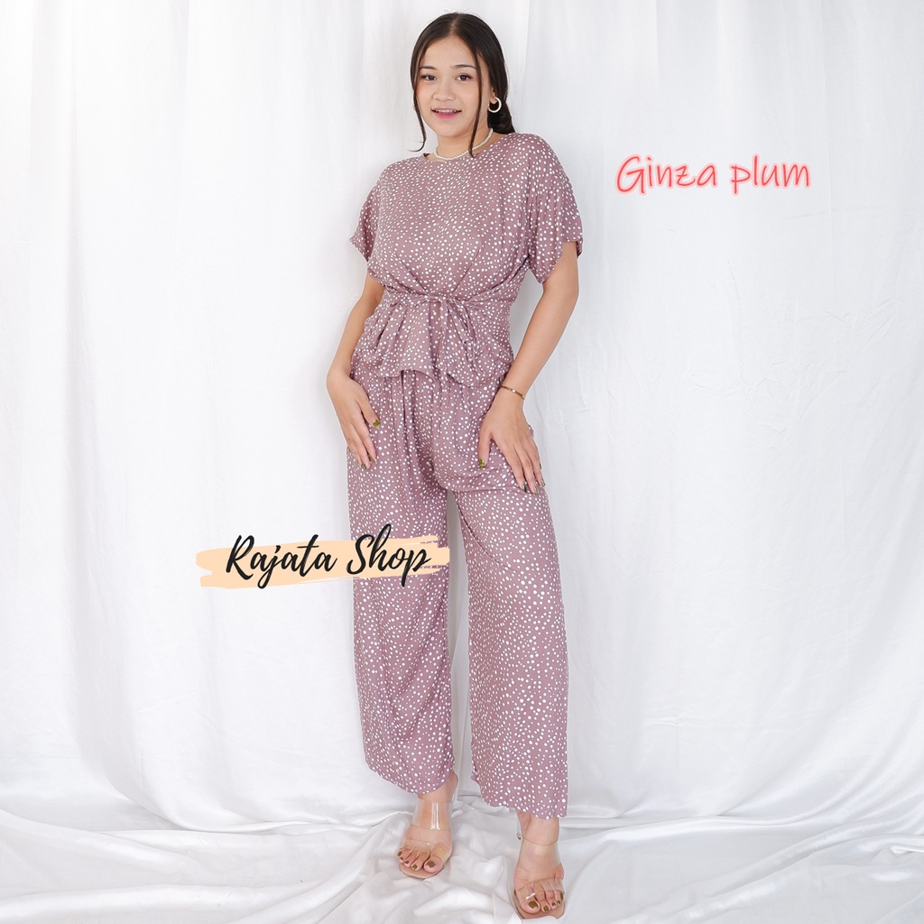 DASTER SETELAN BABYDOLL-BD GINZA PLUM