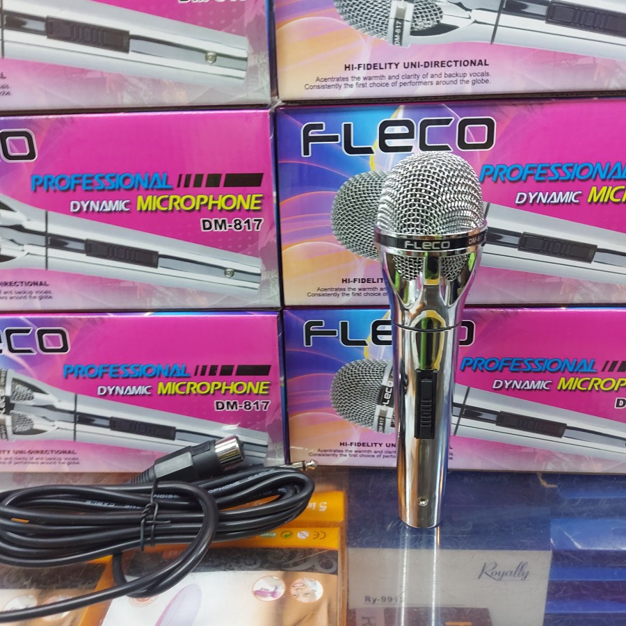 Microphone Kabel Fleco DM-817 Mic Kabel Fleco 817 - Mic Karaoke Murah