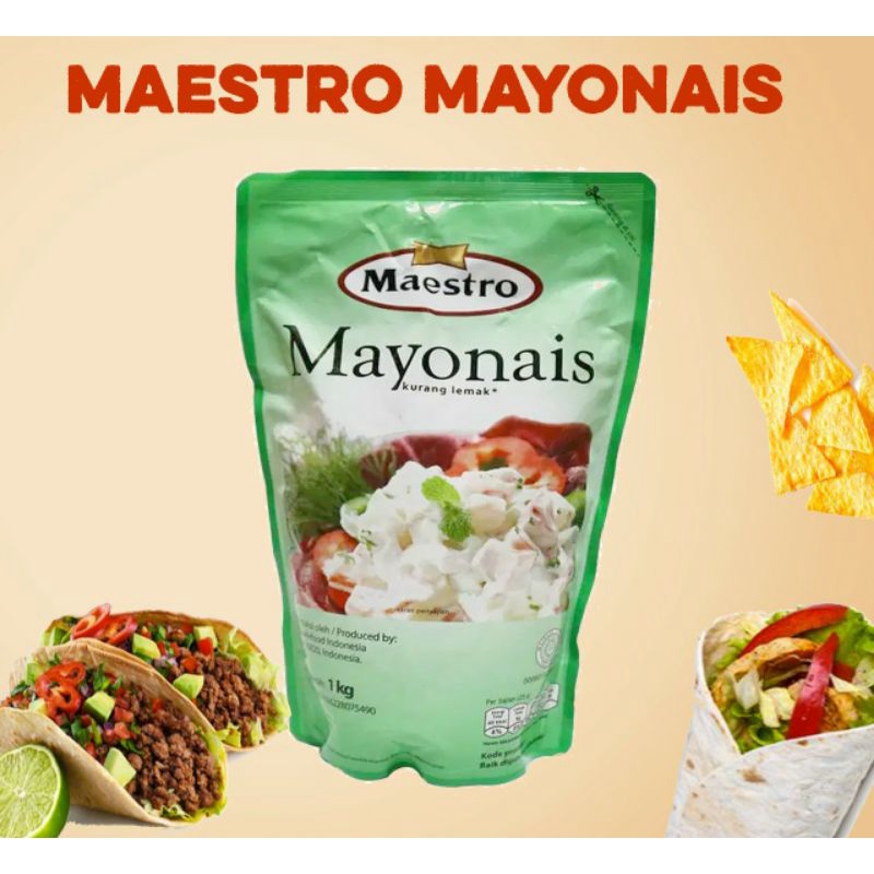 

MAESTRO Mayonais Mayones Mayonnaise 1 kg UNTUK KEBAB SOSIS BURGER