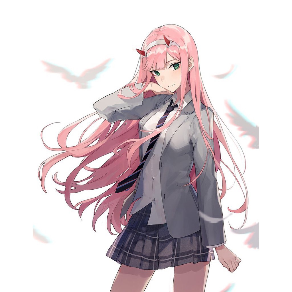 print cetak Poster custom Anime zero two Darling in the FranXX full colour hd-a4