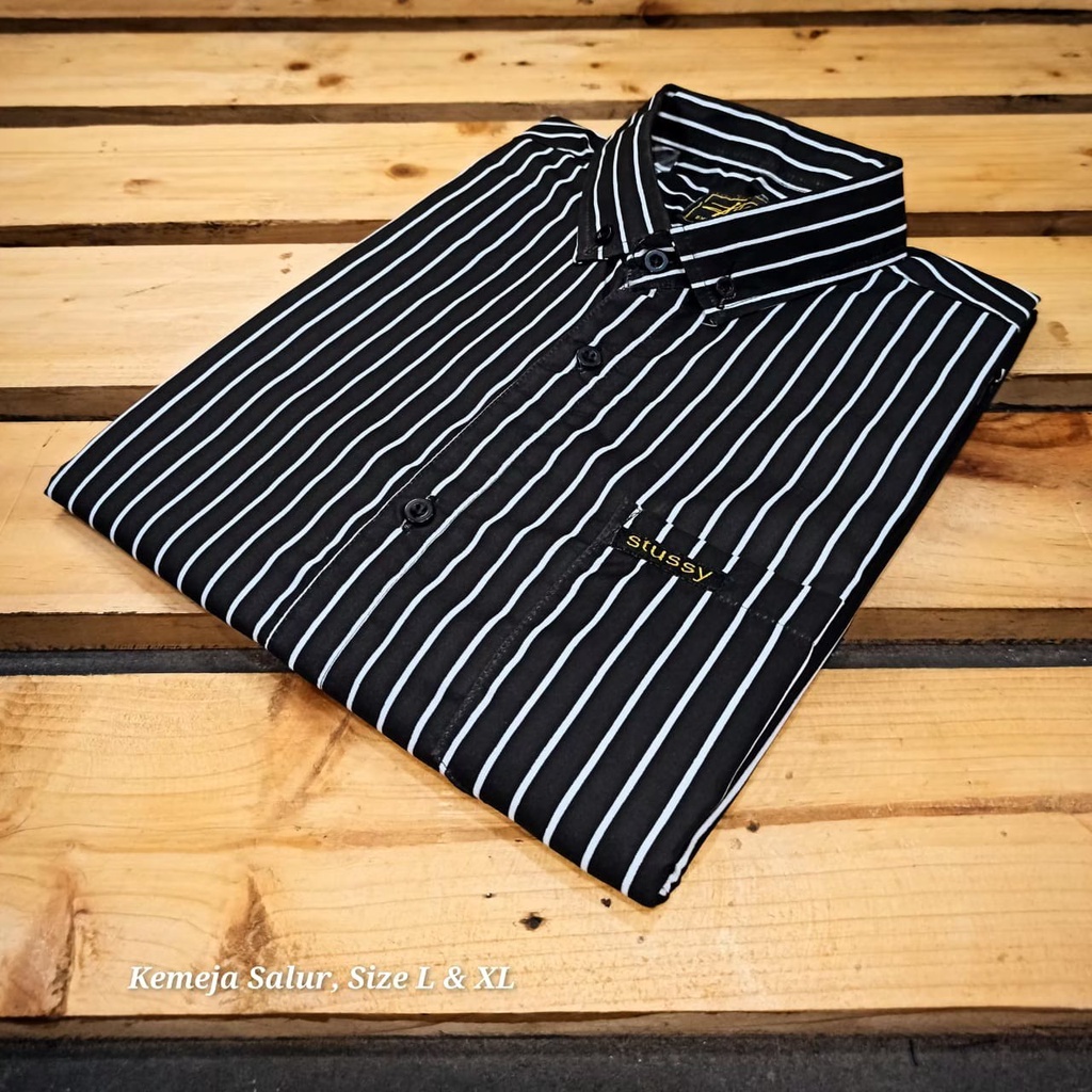 KEMEJA STRIPE  ORIGINAL - SALUR RAYON - KEMEJA KANTOR -