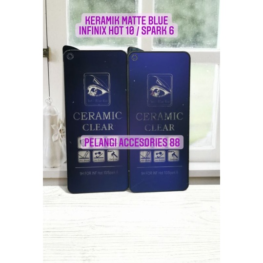 ANTIGORES INFINIX HOT 10 / SPARK 6 MATTE BLUE KERAMIK ANTI RADIASI ANTI