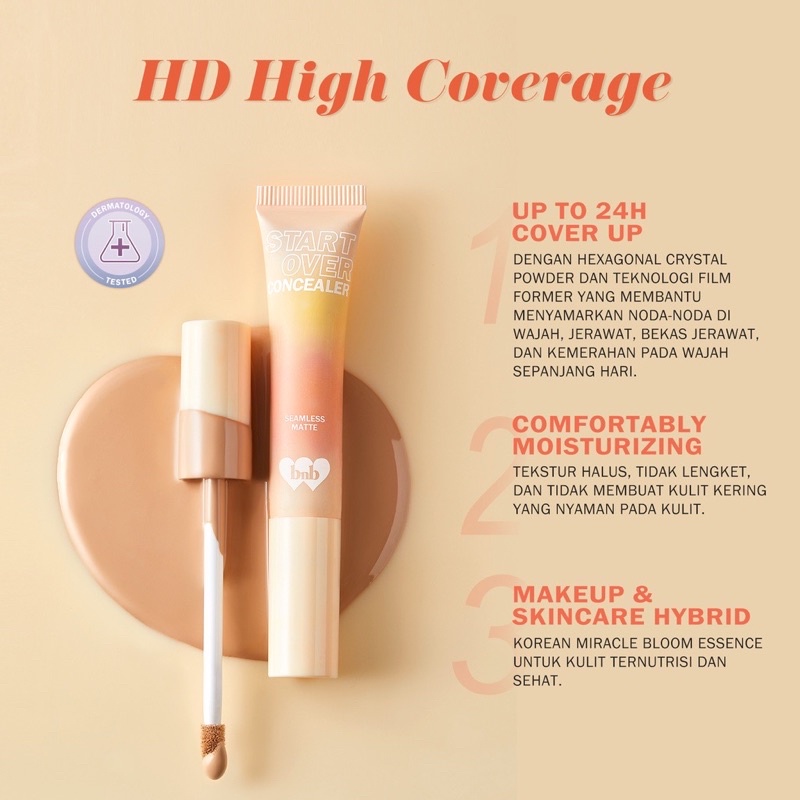 BNB barenbliss Korean Bloomatte Start-Over Concealer「Full Converage | Tahan Lama 24 Jam」( YOU MAKEUPS OFFICIAL STORE )