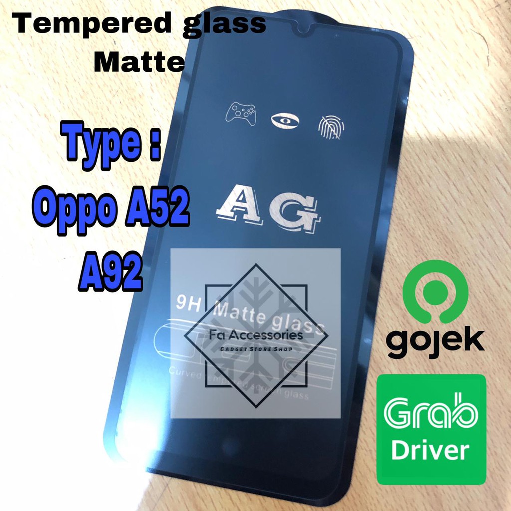 tempered glass matte oppo A33 2020 A52 A54 A54S A53 A55 A78 A785G A92 4G 5G anti gores glear anti minyak  matte glass