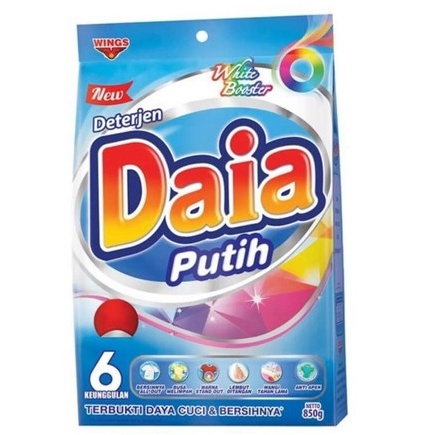 Daia Detergent 850 G (Deterjen Bubuk) / DAIA PUTIH 800g / DAIA LEMON 850g / DAIA HIJAB 800g (Sesuai Kemasan Pabrik)