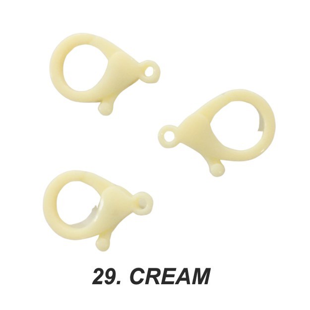 Kaitan Kokot Udang Plastik Claps Plastik Uk 35mm Warna/i Doff Harga/Pc-29. CREAM