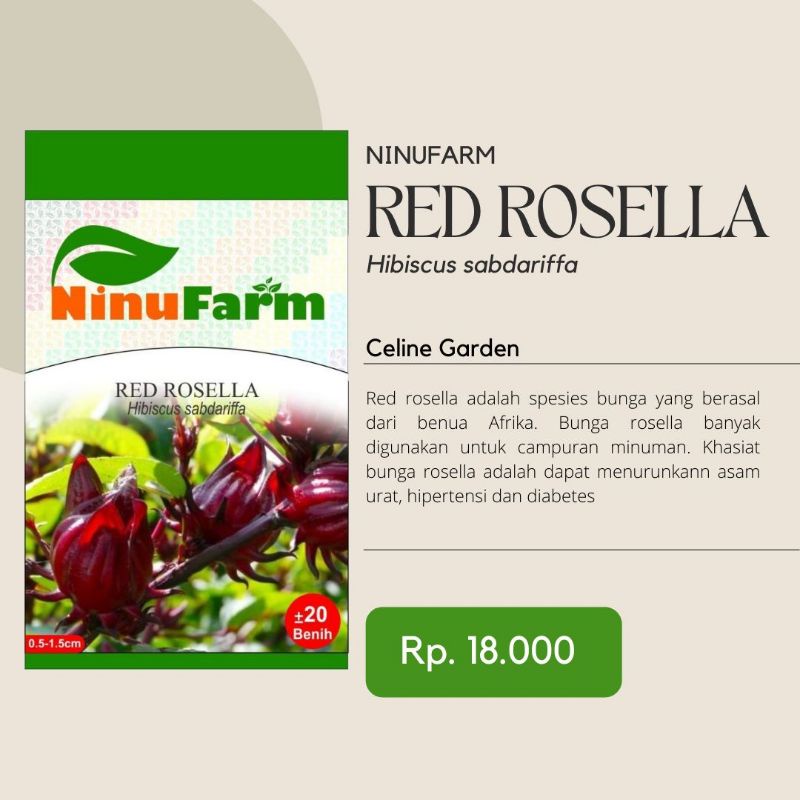 BIBIT ROSELLA MERAH / BIBIT RED ROSELLA / BIBIT ROSELLA / NINU FARM / KEMASAN ASLI PABRIK