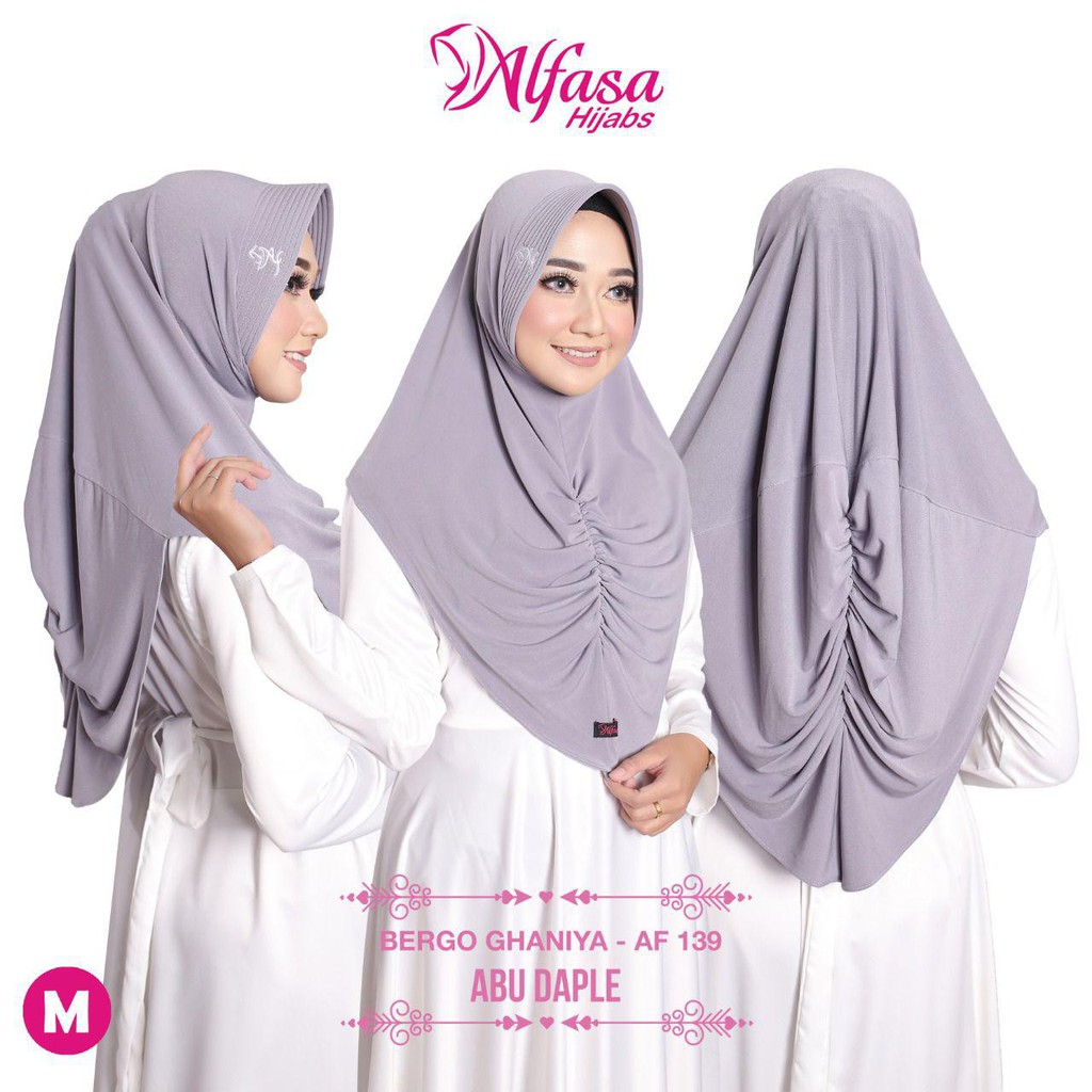 BERGO GHANIYA ALFASA HIJABS / JILBAB KERUT DEPAN BELAKANG TANPA PAYET SEPERTI KANYA