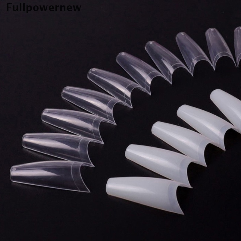 (FULL) 500pcs / Set Kuku Palsu Akrilik Bentuk T Untuk Nail Art / Manicure