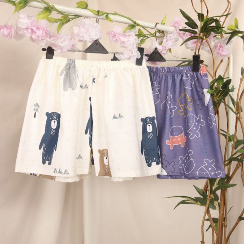Celana Pendek Kekinian Wanita / Celana Pendek Motif / Celana Kolor Jumbo