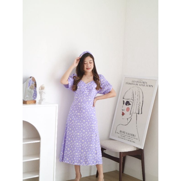 Dress Wanita korean Dress midi Kanaya