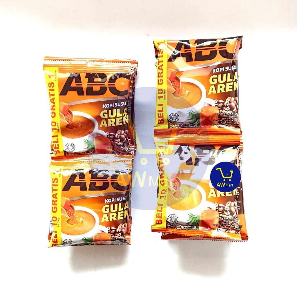 ABC KOPI SUSU GULA AREN RENCENG ISI 11 SACHET X 27GR