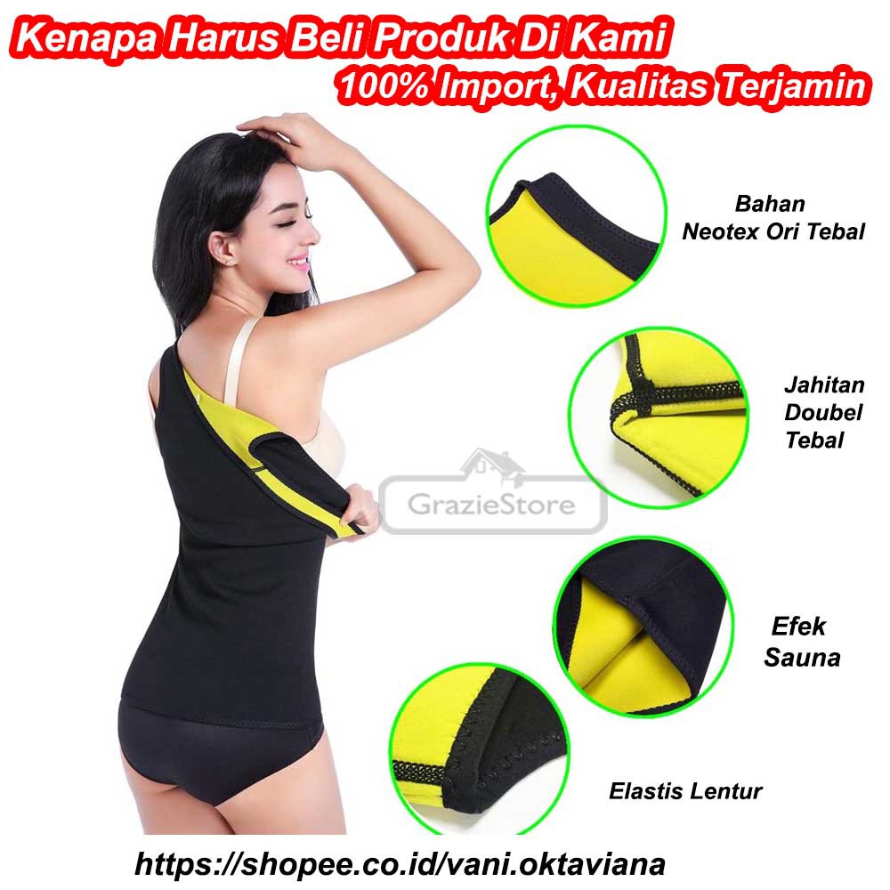 [ COD ] TANKTOP ROMPI PELANGSING PEMBAKAR LEMAK PERUT SAUNA CAMI HOT SHAPER ORI TEBAL ADA LOGO