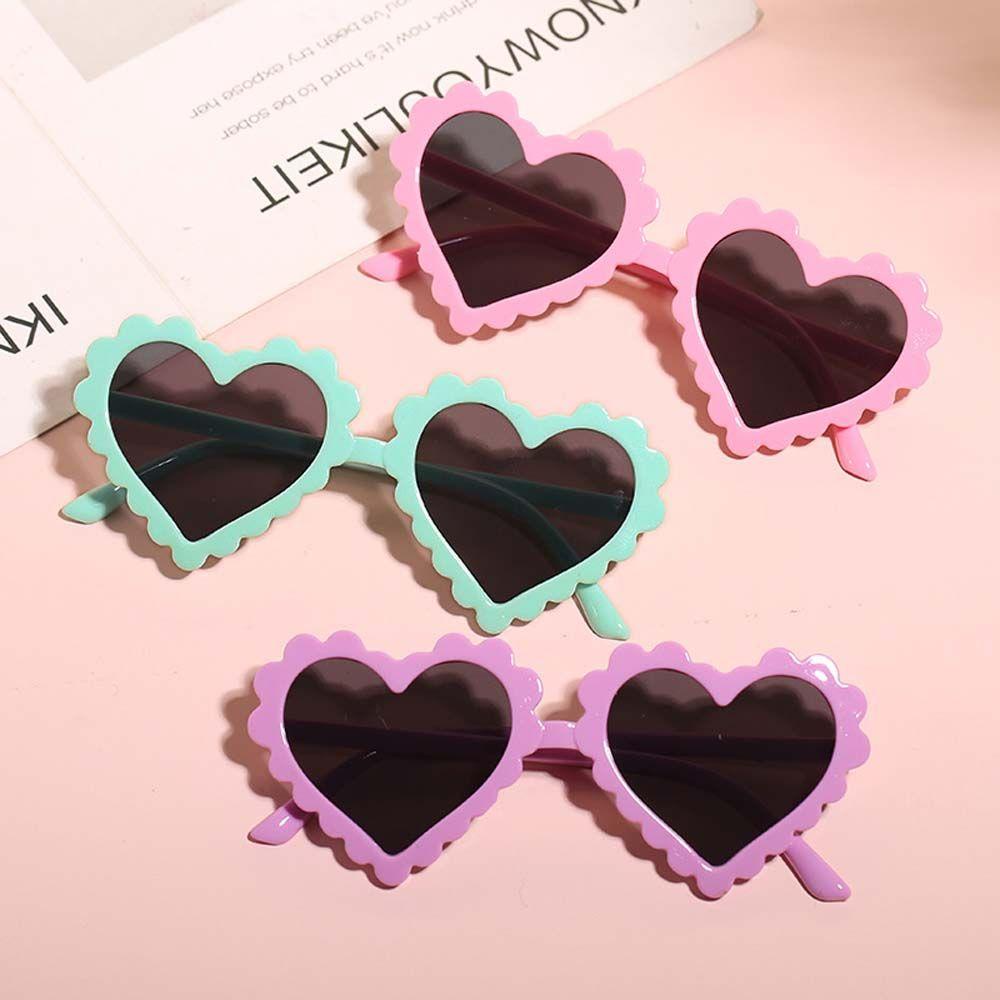 Mxbeauty Heart Kids Sunglasses Lovely Girls Kacamata Matahari Cinta Hati Lucu Pelindung Mata Anak Sunglasses