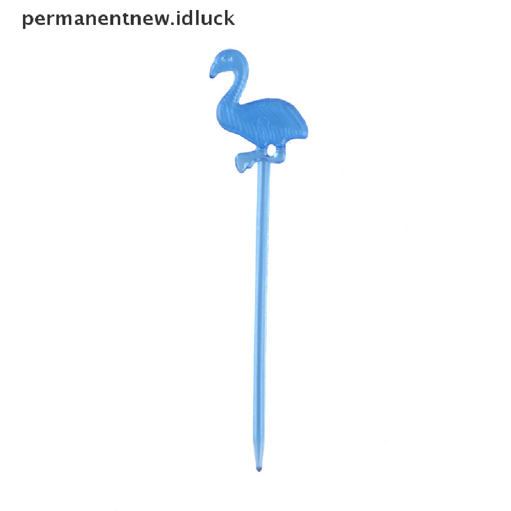50 Pcs Garpu Buah Bentuk Flamingo Untuk Dekorasi Pesta