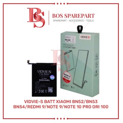 VIDVIE-S BATERAI XIAOMI BN52 / BN53 / BN54 / REDMI 9 / NOTE 9 / NOTE 10 PRO ORI 100 / BATTERY / BATRE