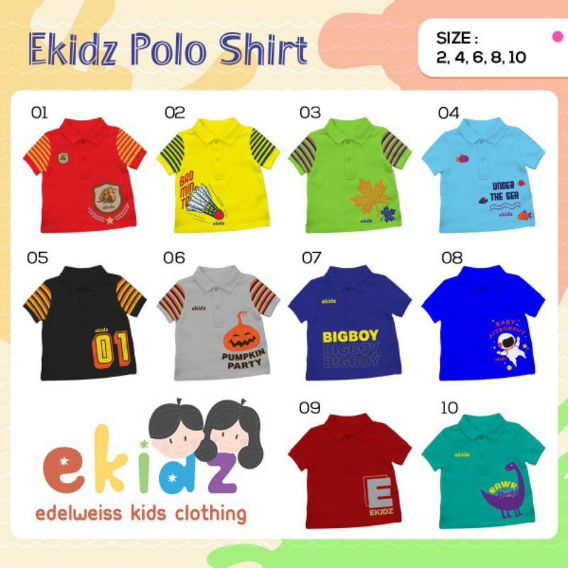 Kaos anak laki-laki usia 2 tahun - 10 tahun by Ekidz