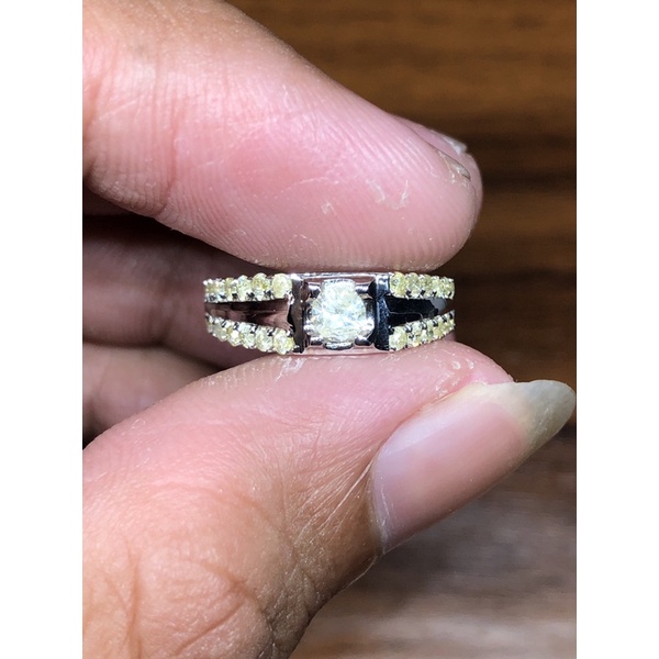 cincin emas putih pria full berlian eropa