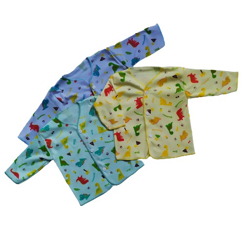 3 Pcs Baju bayi lengan panjang nb Motif   atasan bayi  baju bayi lengan panjang  Baju bayi 0-6 bu