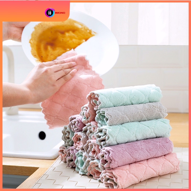 Kain Lap Anti Minyak Microfiber / Kain Lap Microfiber / Kain Lap Microfiber Cuci Piring Anti Minyak Dapur Tangan Serbaguna