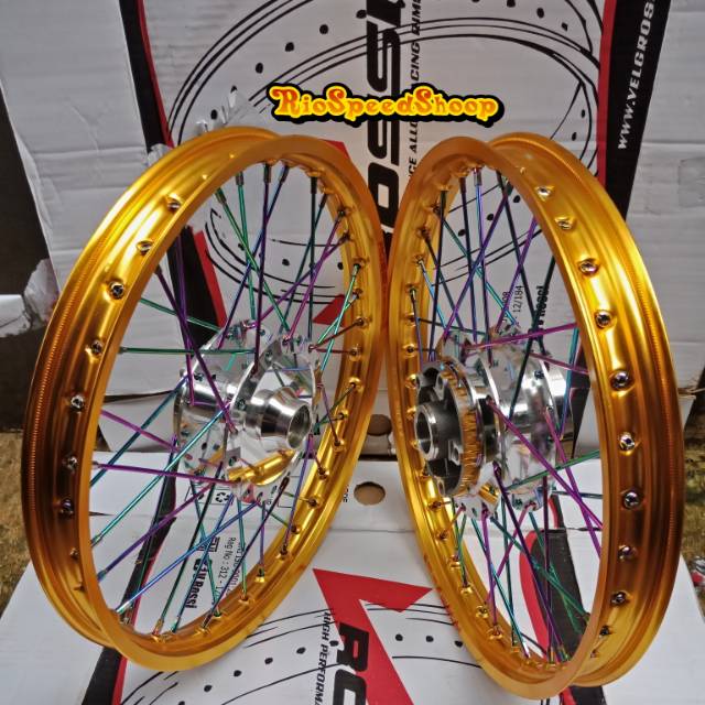 Velg Vixion Old/lama Velg Gold JariJari RainBow