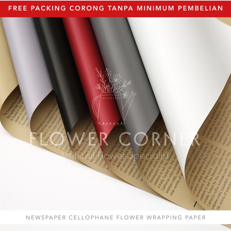 

5 LEMBAR Newspaper Cellophane Flower Wrapping Paper Kertas Buket Bunga (FW006)