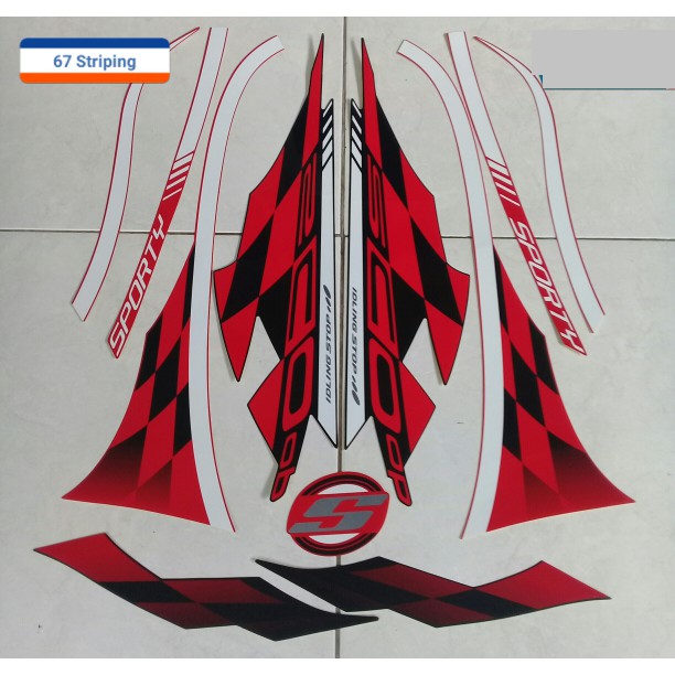 Stiker Striping Motor Honda Scoopy Sporty 2018 Red