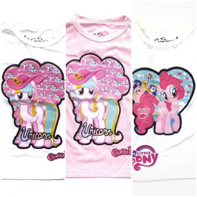  Kaos  Anak  Coco Ice LED Lampu UNICORN PONY kode 26 27 28 