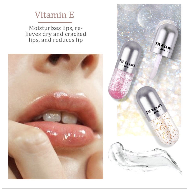 FIT COLORS Capsule Lip Balm Glitter Lip Oil Moisturising Lips Pelembab Bibir XX047