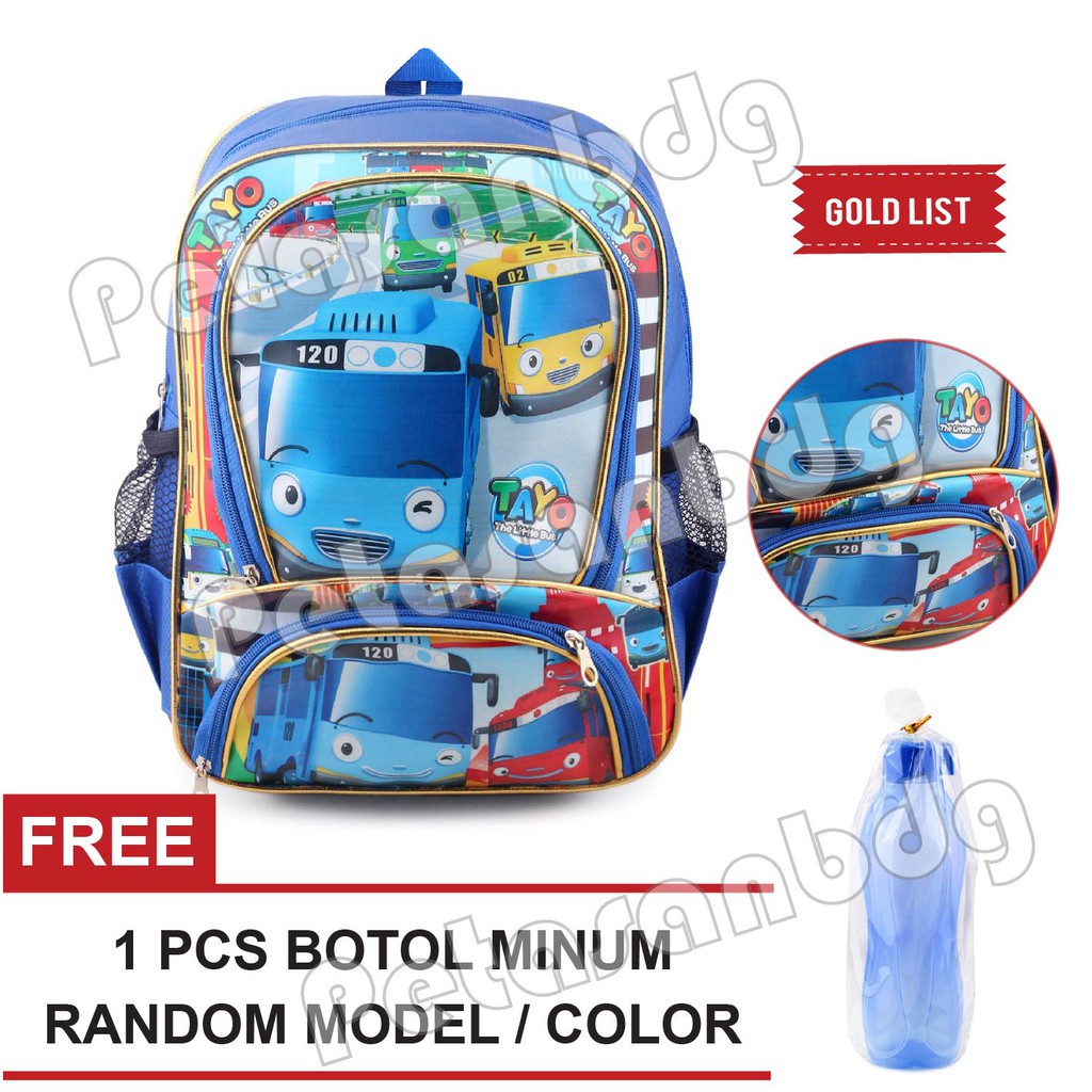 PTS -Ransel Sekolah Anak Cowo / Laki Laki Karakter - ALPHA.PTS + FREE Botol Minum