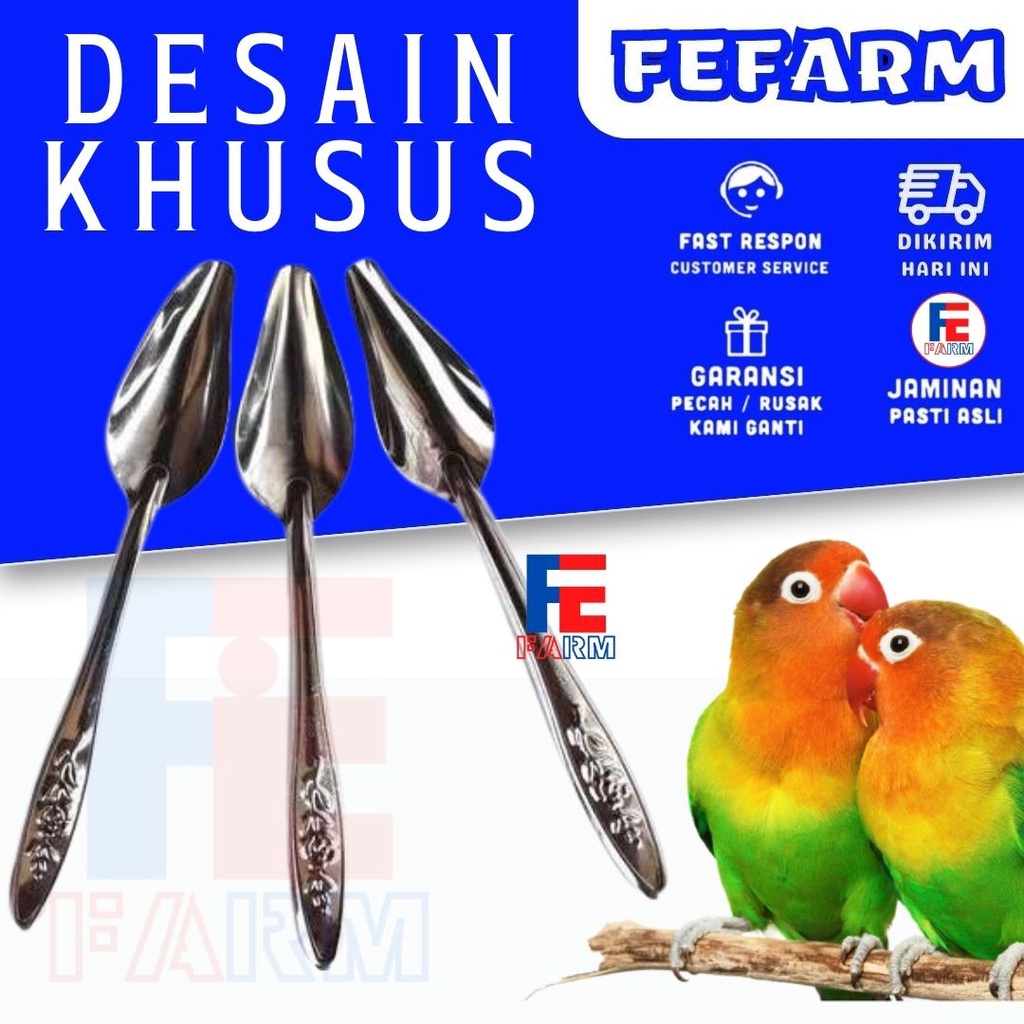 Sendok Makan Lolohan Baby Burung Parrot Lovebird Feeding Spoon Pet Bird FEFARM