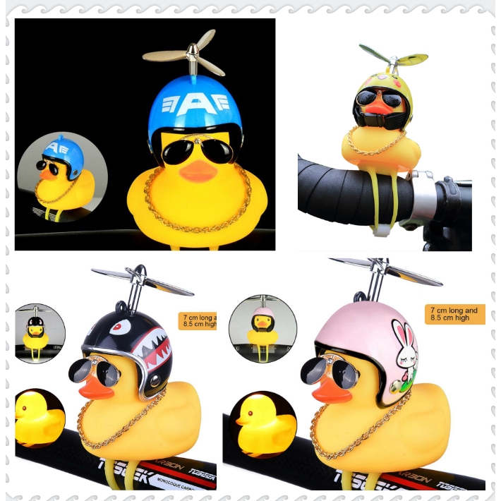 Sosial Bebek Kuning Kecil Keren Kacamata Fashion Kalung Sepeda Fashion Aksesoris Mobil Mainan