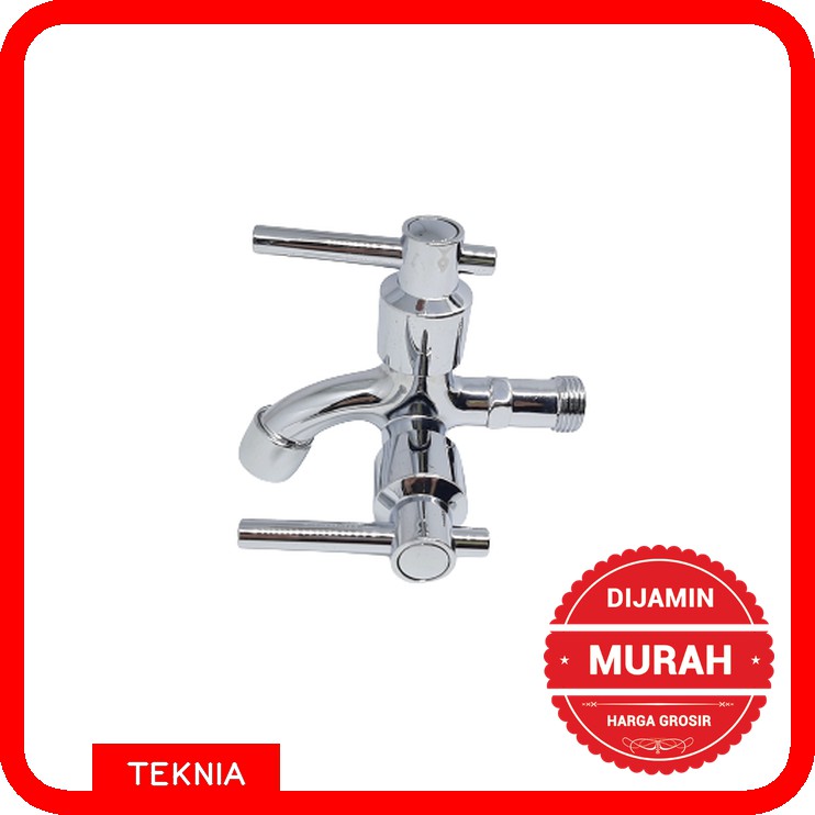 Kran Double Handle Engkol 1/2 Inch FIO - Kran Cabang