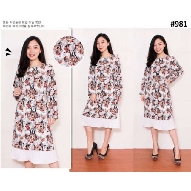 LongTunik Bangkok . Dress Plisket