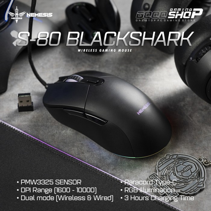 NYK S80 BLACKSHARK - Wireless Gaming Mouse