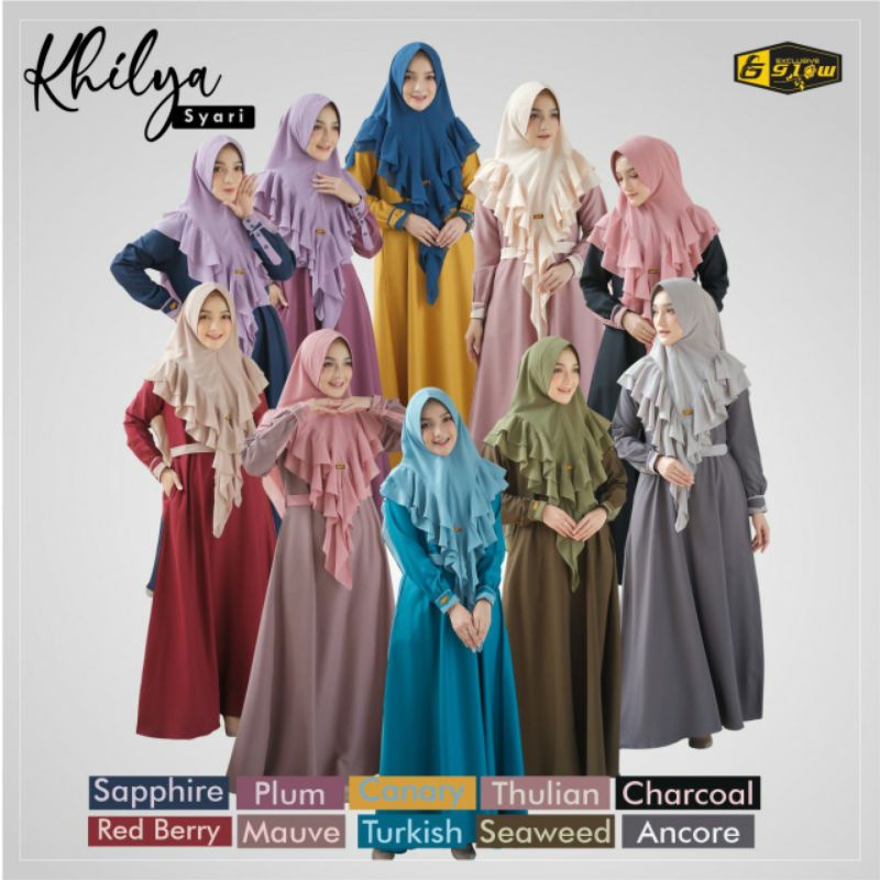 Ready Gamis Set Pashmina Outer Khilya Syar'i Glow Exclusive