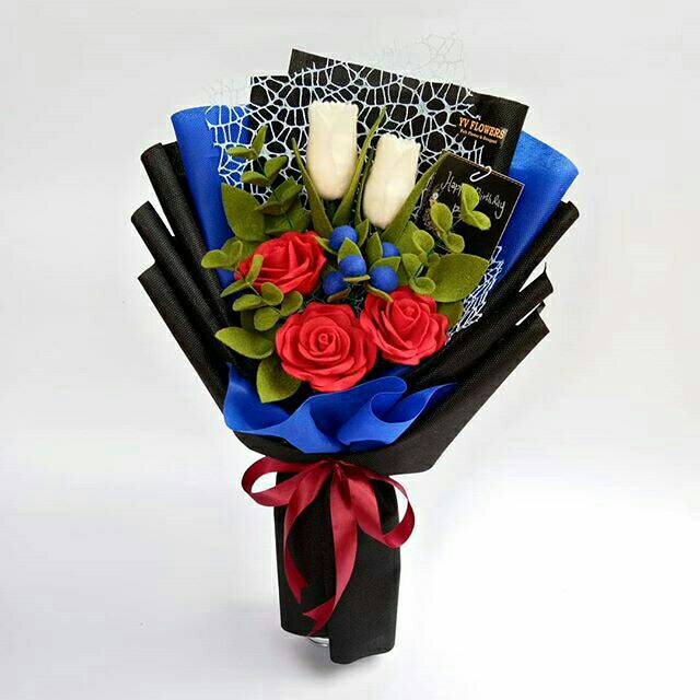 Buket bunga flanel / buket wisuda medan