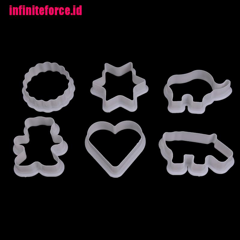 6pcs animal plastic cookie biscuit cutters pastry fondant moulds cake decor tool