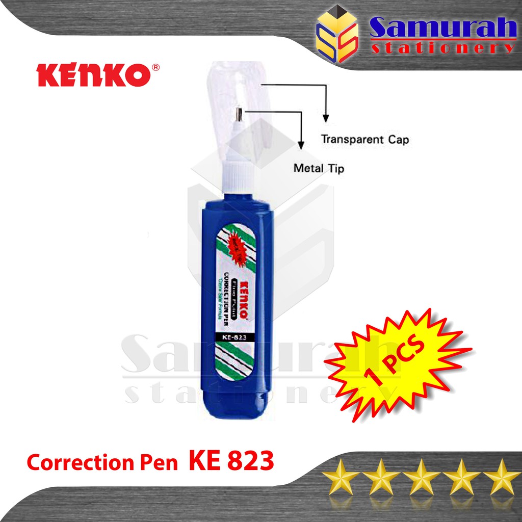 

Correction Pen Kenko Ke-823 Biru / Tip-Ex Cair KE 823 / Tipe X Fluid Ke823 Ujung Besi