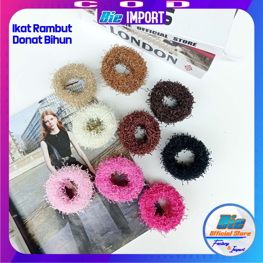 Ikat Rambut Donat Tebal Bulu Halus Impor