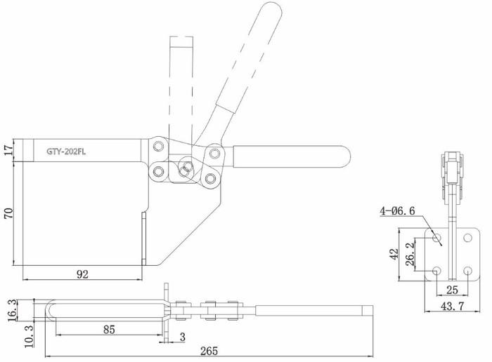 Toggle Clamp Vertical GH 202FL GTY 202 FL setara WIPRO TCH-921 280kg