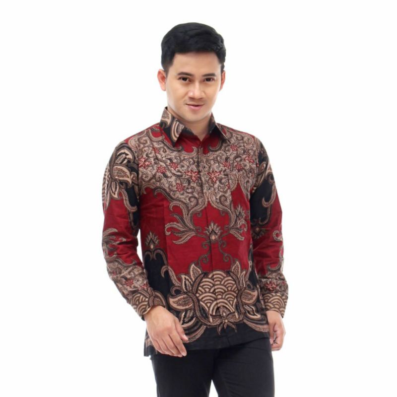 Kemeja batik lengan panjang size m l xl xxl xxxl