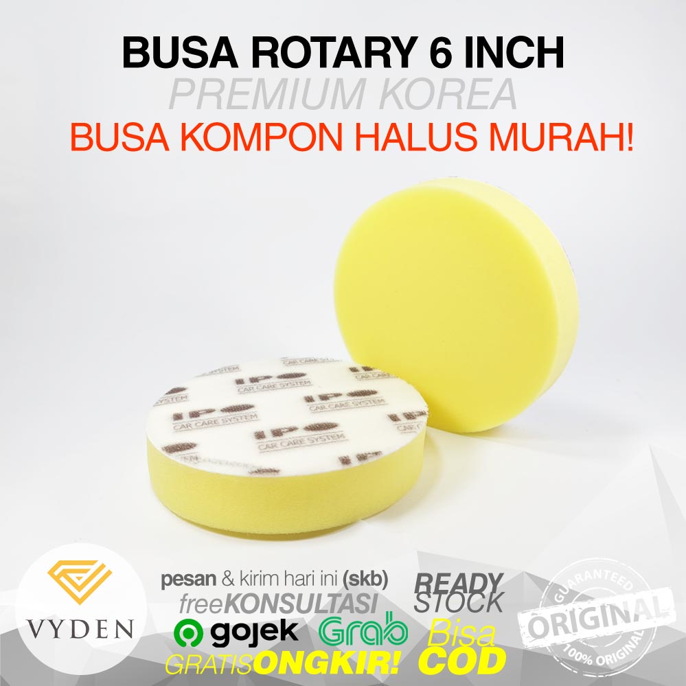 IPO Yellow Polishing Pad 6 inch Flat Kompon Halus Busa Mesin Poles Mobil MURAH