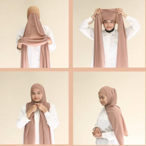 Helen_shop86 Pashmina Inner Ceruty Babydoll Hijab Pasmina Plus Iner Kerudung Phasmina 2in1  Termurah Jilbab Instan Pasmina