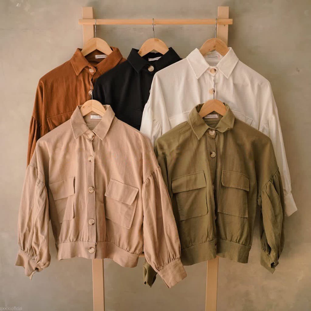 IL-Busan Jaket Wanita Korea Style Oversize Saku Depan | Jaket Oversize Wanita