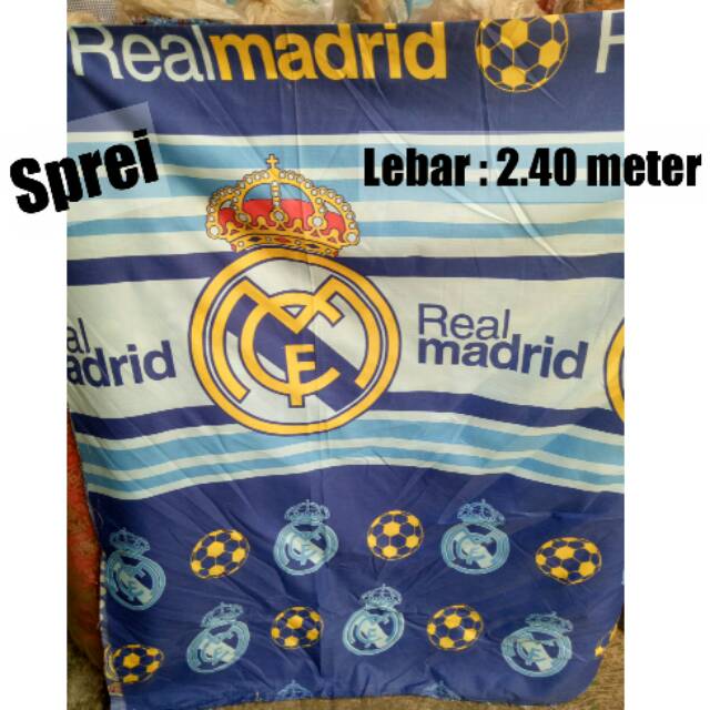 BAHAN KAIN SPREI MOTIF BOLA /REAL MADRID / BEDCOVER MOTIF BOLA / SELIMUT MOTIF BOLA