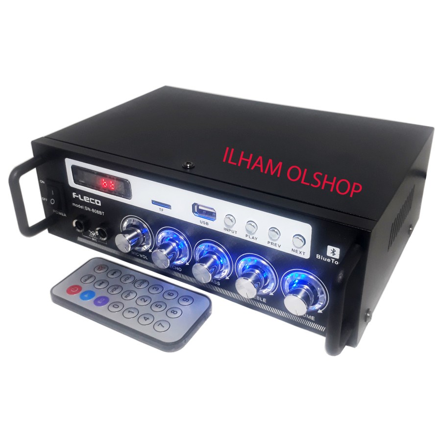 Amplifier FLECO AK-808BT Bluetooth Stereo Ampli + USB + FM Radio
